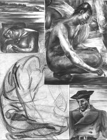 sketches for the captain gray mural
