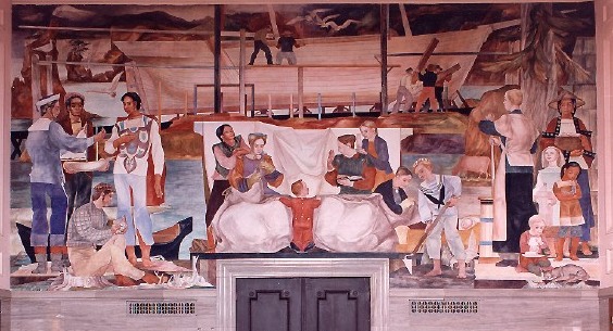 The Building of the Morning Star by Lucia Wiley - finished mural